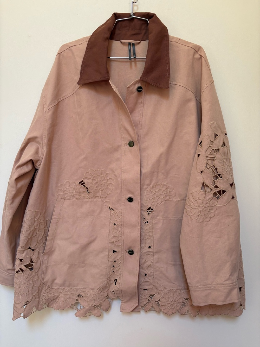 NWOT By Anthropologie Cotton Floral Cutwork Barn Jacket Size XL - Picture 8 of 16